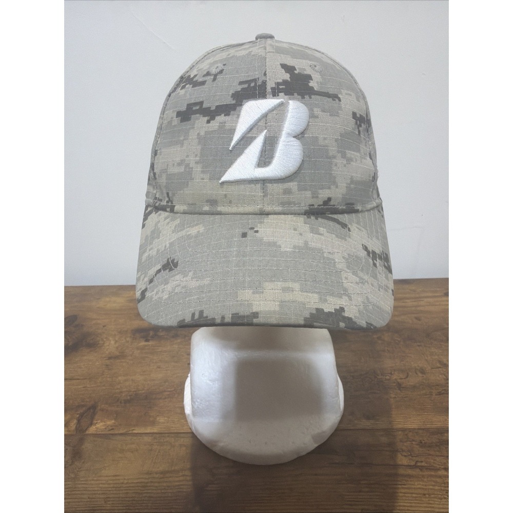 Bridgestone Golf Digital Camo Snapback Hat Cap American Flag Side Embroidered